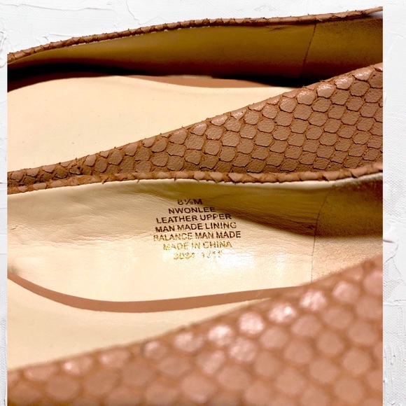 Nine West Onlee Leather Ballet Flat in Nudie Pink w Pointed Toe Women’s SZ 8.5 - Picture 3 of 7